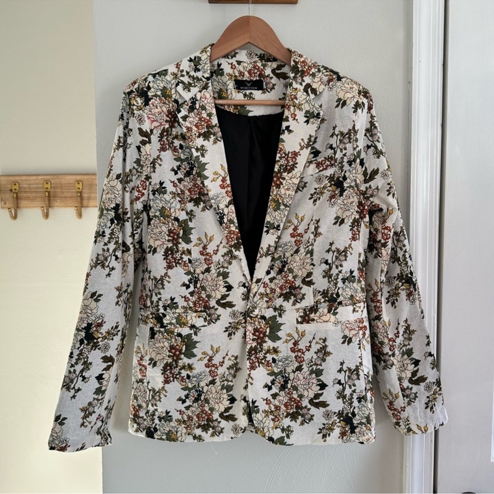 MYM Storm linen floral lined blazer 2XL